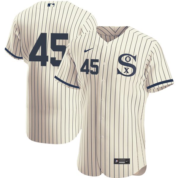 Men Chicago White Sox #45 No Name Cream stripe Dream version Elite Nike 2021 MLB Jerseys